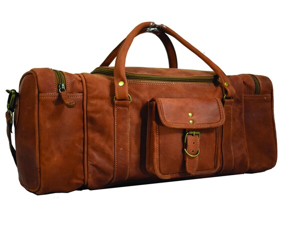extra large leather duffle bag