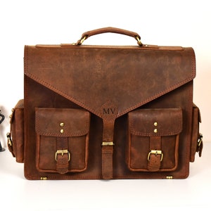 Sac besace personnalisé en cuir pleine fleur, sac de bureau, sac à main, bandoulière en cuir, sur mesure, sac cartable en cuir pour homme