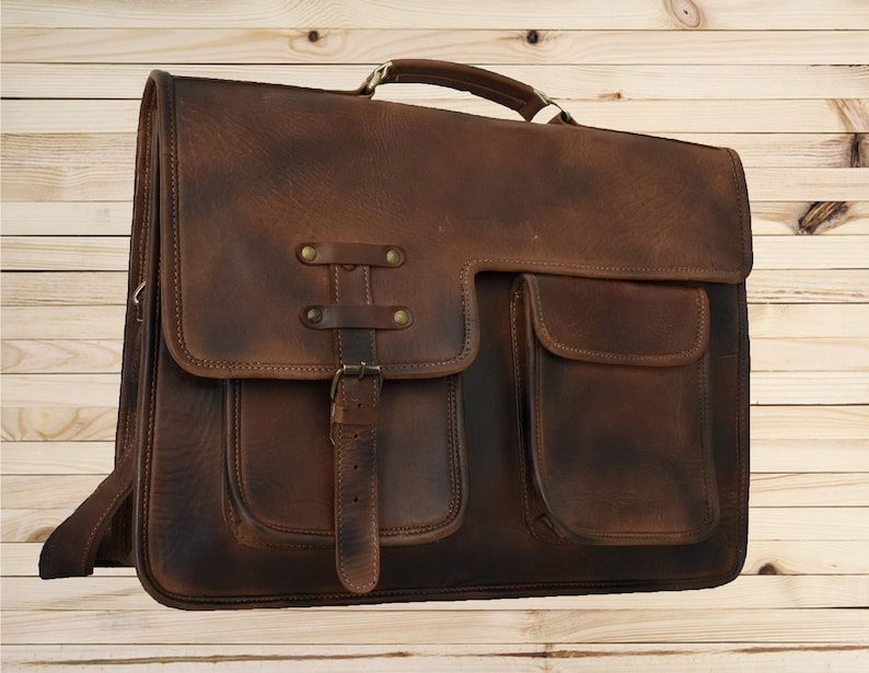 personalised leather briefcase
