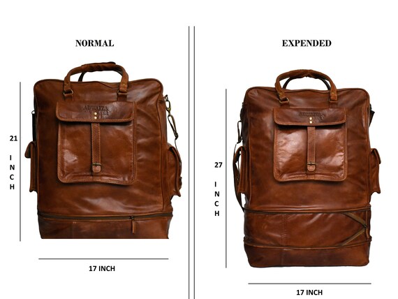 Adwaita 21 inch genuine top grain leather Duffel Travel Gym Sports Weekend Bag