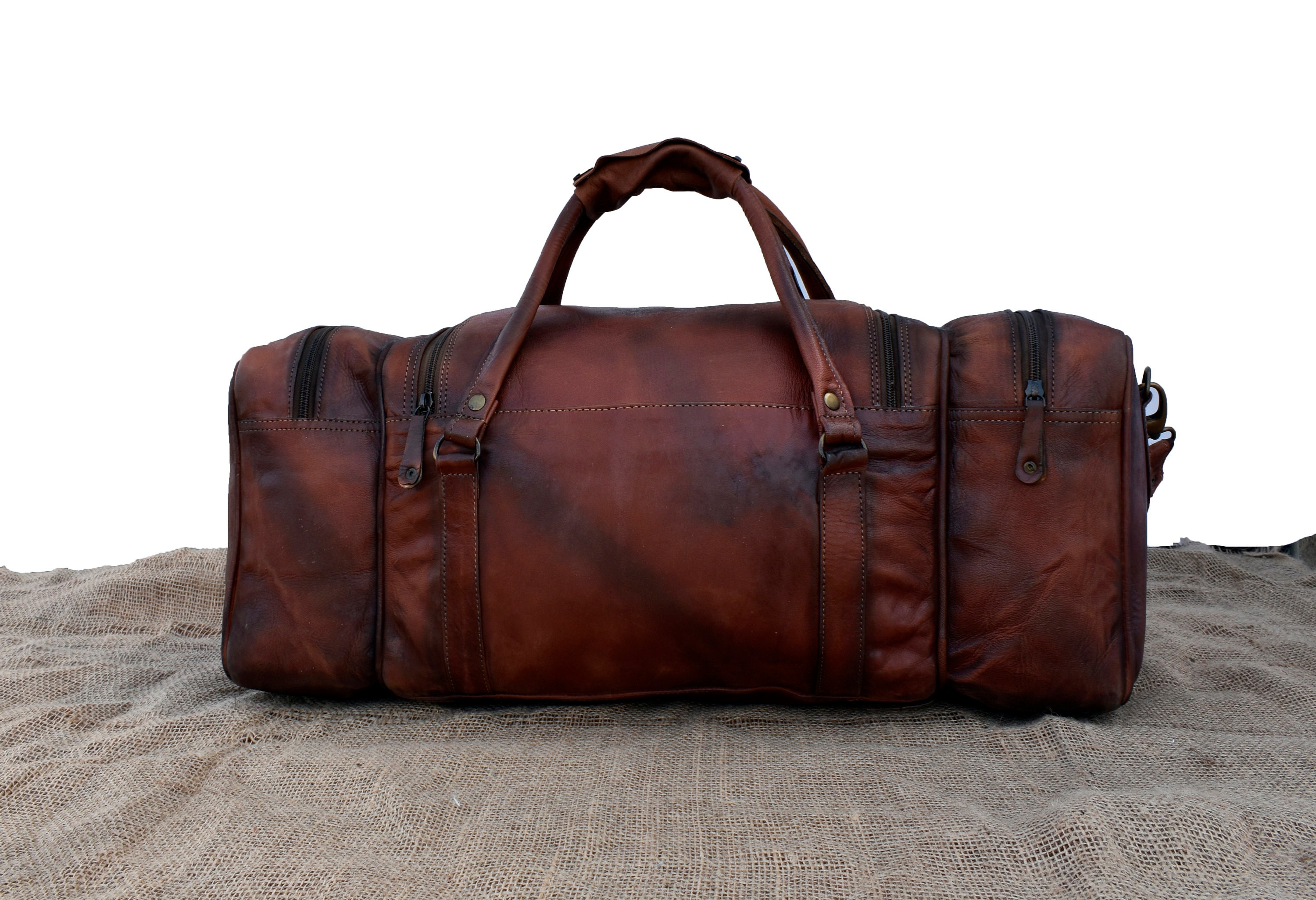 Men's Leather Duffle Full Grain Leather Rustic Vintage Etsy