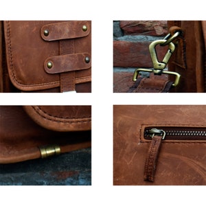 Wrecked look Messenger Leather bag, Custom Made, Personalized laptop messenger bag,Distress Vintage, Rustic leather, Men's Leather bag image 4