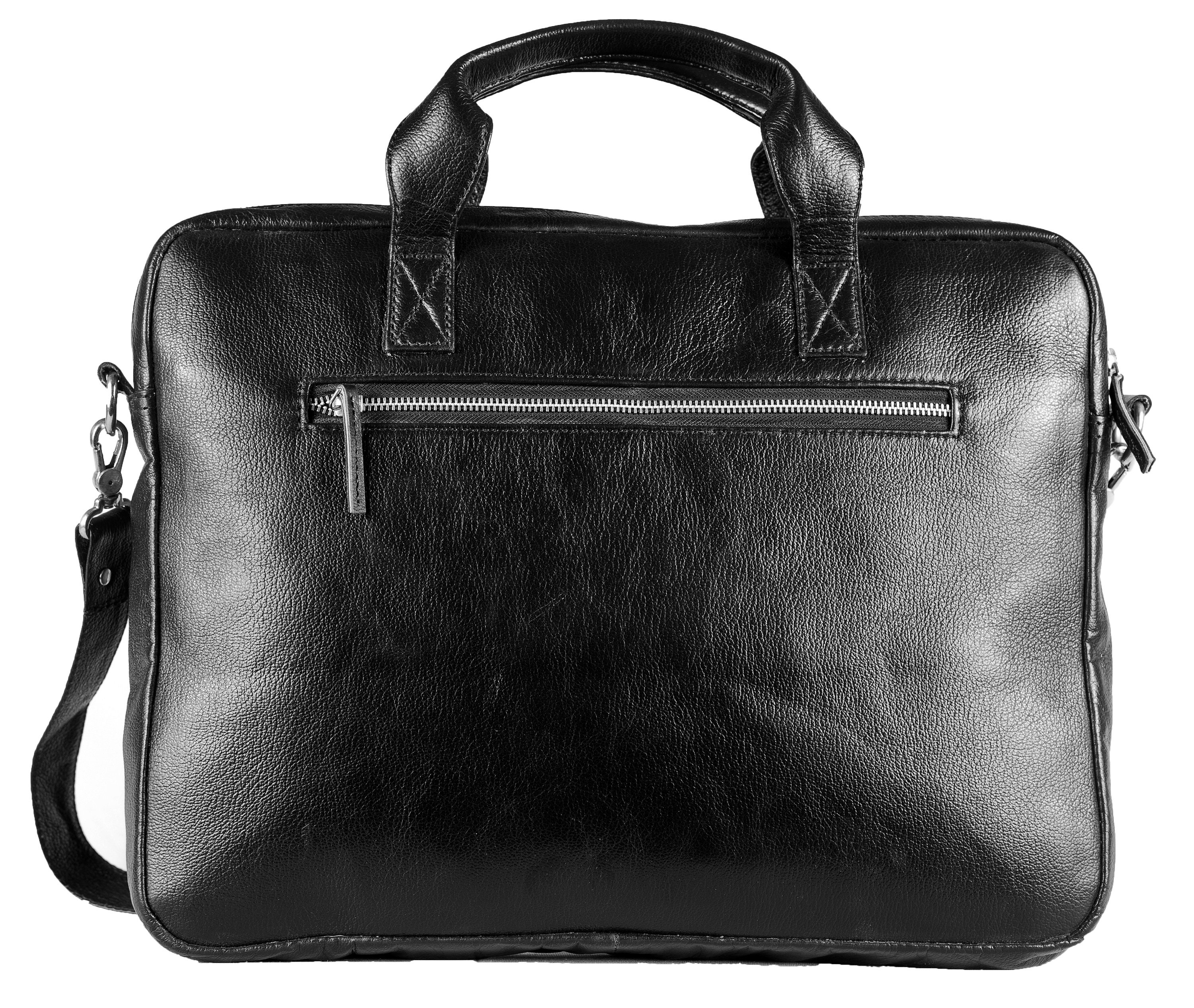 Black leather Laptop Office bag 18 Inch personalized Etsy