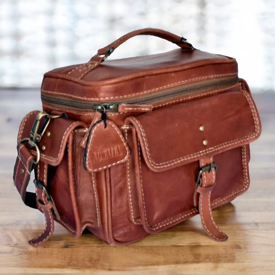 Leather Camera Bag Brown Camera Bag Leather Photo Bag Etsy
