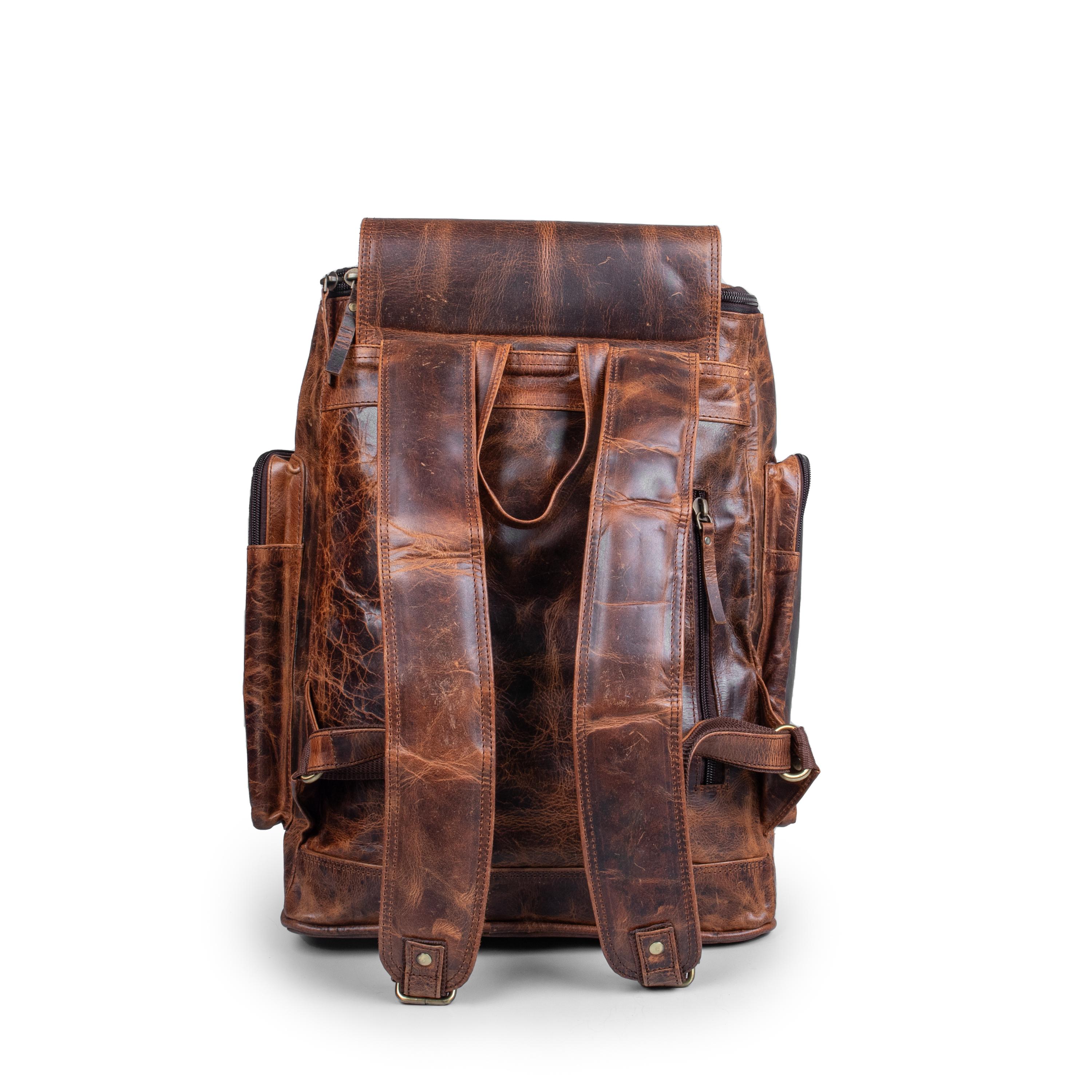 Leather Travel Bag | Rustic Rucksack | Traveler Backpack | Brown ...