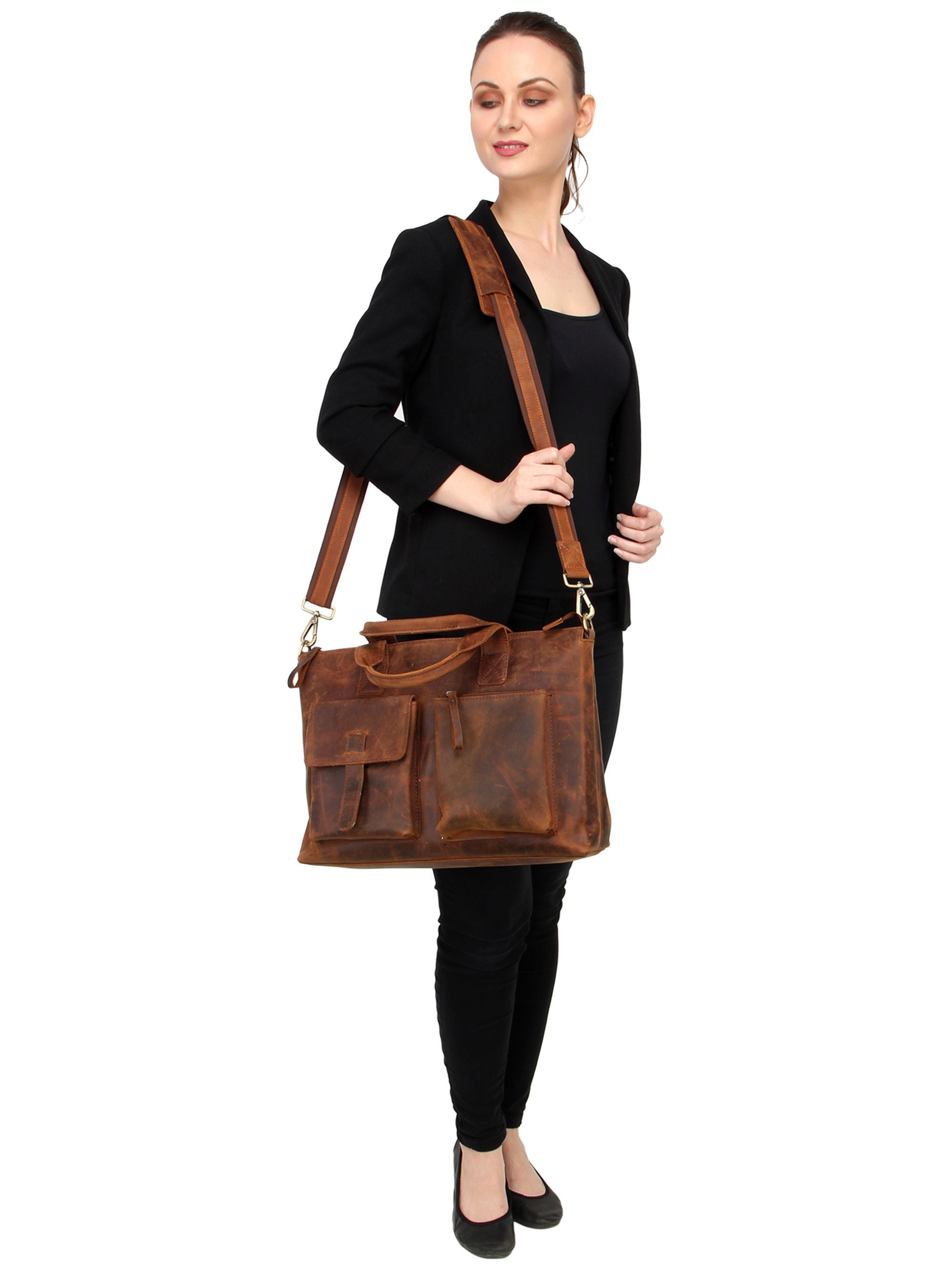 Women Leather Laptop Bag Personalized Handmade Leather Laptop Etsy