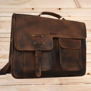Water Buffalo Hide Lawyer Briefcase: Premium Attorney Attache Case, Rugged Executive Office Portfolio, Legal Document Crossbody Bag