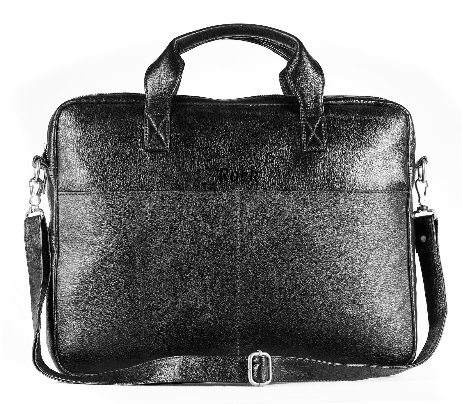 Black leather Laptop Office bag 18 Inch personalized Etsy