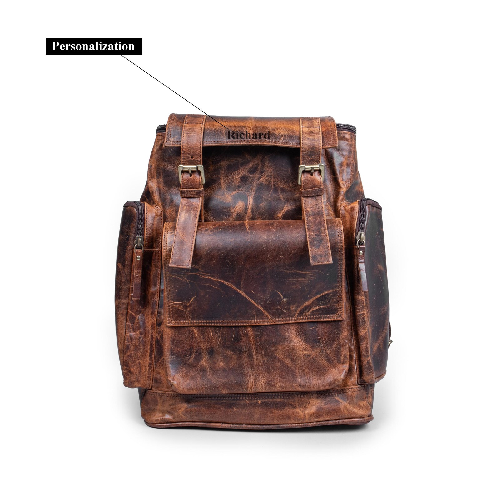 Leather Travel Bag | Rustic Rucksack | Traveler Backpack | Brown ...