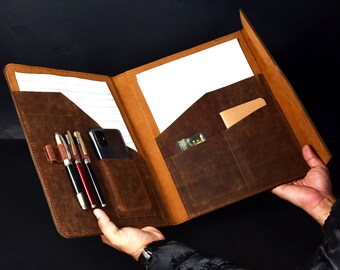 leather portfolio | Personalized leather portfolio | Portfolio | leather planner | leather notepad | leather gifts | portfolio for men