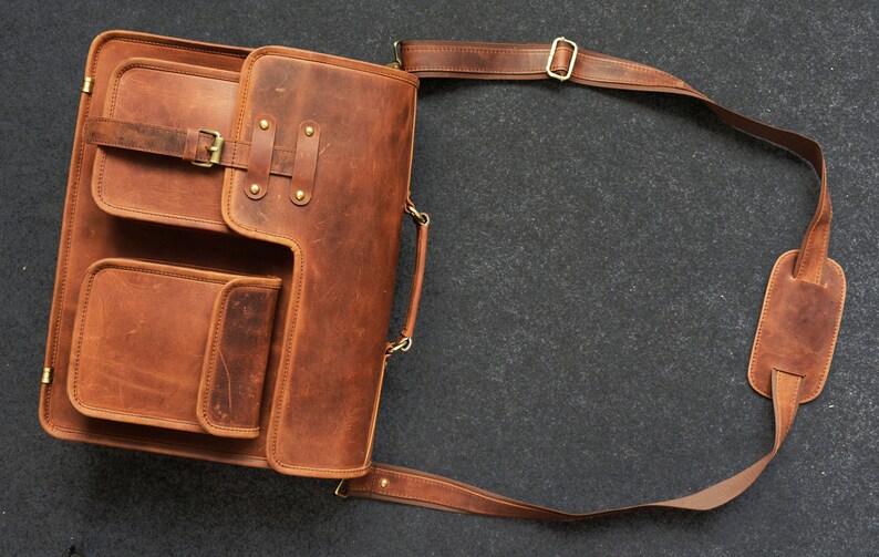 Buffalo Leather Messenger BagLifetime Warranty Laptop Travel Etsy