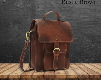 leather laptop bag, Utility style personalized, cowhide custom shoulder notepad bag, cotton lining women's leather bag