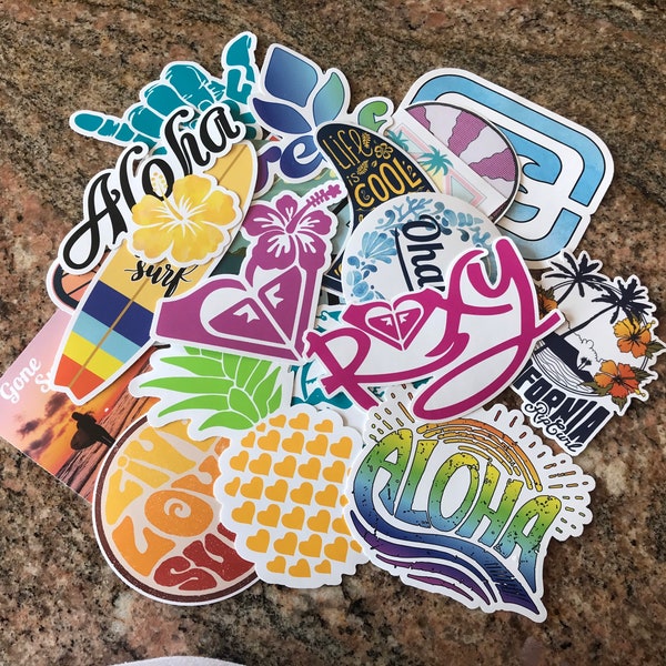 Surf Sticker Pack - Roxy Rip Curl Billabong Reef Surfer Girl Surfing