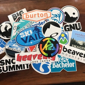 Ski Snowboard sticker pack / lot Vail Copper Burton Angel Fire Gnu K2 Beaver Quiksilver Kirkwood Jackson Hole