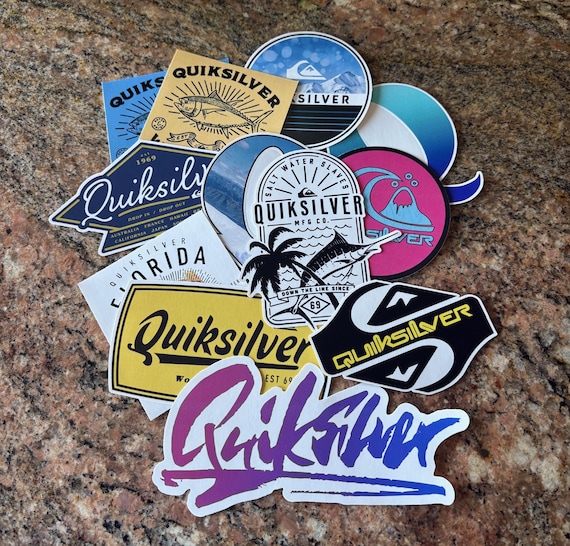 Quicksilver Sticker Pack / Lot - 12 Surfer Vinyl Decals - Etsy