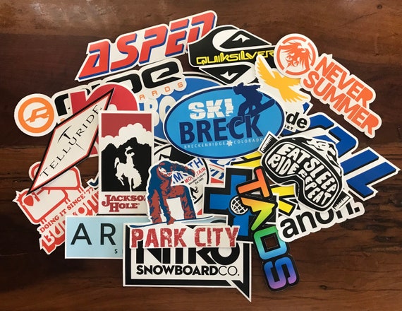 Snowboard Ski Sticker Pack - Jackson Hole Gnu Arbor Breckenridge Aspen X Games