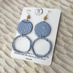 Blue polymer clay earrings