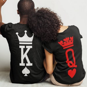 Custom King Queen Couple T-Shirts | With Your Names Numbers – MAXI SHIRT