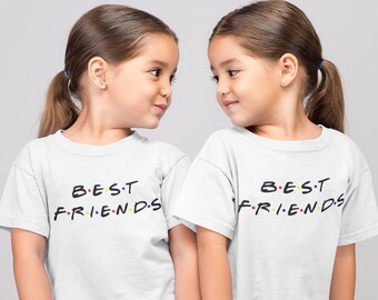 Kids Matching Best Friends T-Shirts Set, Friends Tv Show, Friends Font, Friends TV Show Shirt, BFF Shirt, Baby Shower, Friendship Tees