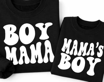 Boy Mama and Mama's Boy Matching Sweatshirts, Mommy and Mini Outfit, Matching Mama and Son Sweater, Mothers Day Gift, Mama Mini Matching Set
