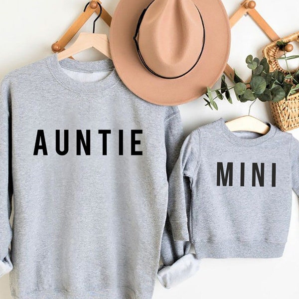 Tante et mini sweat-shirts assortis, Meilleurs cadeaux pour tante, Tante et moi chemises assorties, Sweatshirts assortis, T-shirt tante, Cadeaux tante