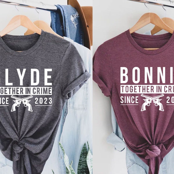 Bonnie Clyde Shirts, Bonnie und Clyde Shirts, Paar Shirts, Paare Shirts, Paar Outfits, Weihnachtshemden, Bonnie Clyde