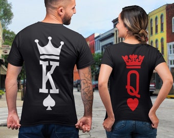 King Queen Shirts, King and Queen Shirts, Couples Shirts, King Queen Set Shirts, Couple Matching Shirts, Queen Of Heart , Couple Shirt