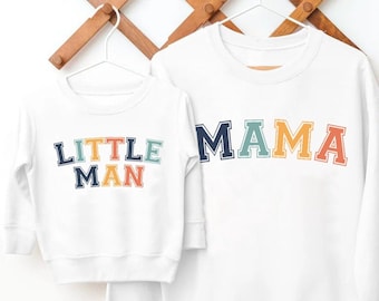 Sweat-shirts assortis maman et petit homme, ensemble garçon maman et maman, tenues maman et mini, pull maman et fils assortis, cadeau pour la fête des mères