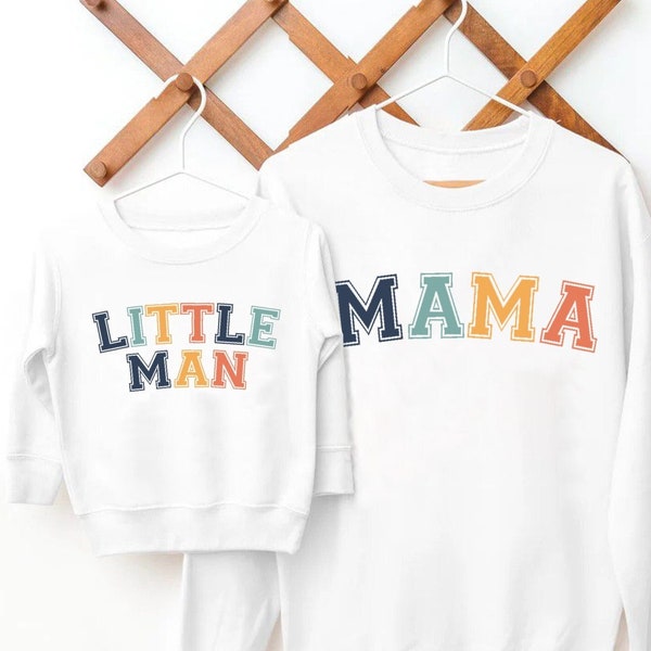 Mama and Little Man Matching Sweatshirts, Mama and Mama's Boy Set, Mommy and Mini Outfits, Matching Mommy and Son Sweater, Mothers Day Gift