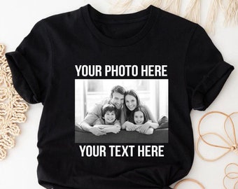 Camicia fotografica personalizzata, camicia personalizzata, maglietta con immagine personalizzata, camicia con foto di compleanno, regalo di festa, maglietta con foto di famiglia, camicia con immagine personalizzata