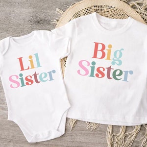 Big Sister Lil Sister Toddler Shirts ,Retro Kids Shirt, Sibling Natural Toddler, Big Sis Shirt, Lil Sis Shirt, Little Sister Outfit, Big Sis