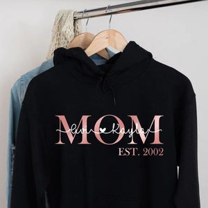 Mama Est Hoodie, Mom Established, Custom Year, Personalized Mama Sweater, New Mom To Be Gift, Unisex Hoodie, Mama Sweatshirt With Kids Names