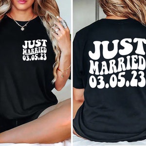 Personalized Just Married wedding date Shirt, Comfort Colors Custom, Mr and Mrs Shirts, Bride and Groom, Just Married Shirt, Honeymoon Gifts