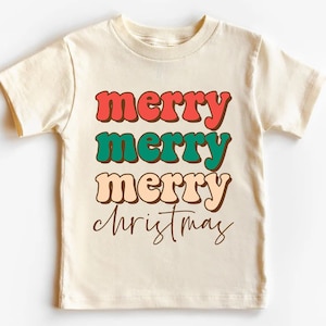 Frohe Weihnachten Kinder Shirt, Retro Weihnachten Kinder Shirt, Süßes Natürliches T-Kind Shirt, Jugend Weihnachten Shirt, Kinder Urlaub Shirt, Weihnachtshemden