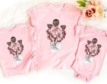 Mama and Mini Matching Set, Baby and Mama Matching Shirts, Mother Daughter Shirts, Matching Mommy and Me Shirt, Mama T shirt, Mini Bodysuit