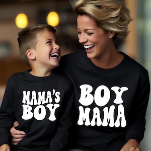 Boy Mama & Mama&#39;s Boy Matching Sweatshirts - Mommy and Mini Outfit