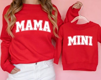 Matching Mama and Mini Sweatshirts, Mama and Mama's Boy Sweater, Matching Mommy and Me Sweaters, Mom and Son outfit, Mama Crewneck, Mom Gift