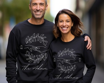 Personalised Just Married Sweatshirts, Couples Gift, Engagement Gift, Mr and Mrs Vacation Sweatshirts, Matching Couple Outfit, Custom Name