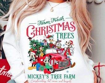 Disney Farm Fresh Sweatshirt, Mickey&#39;s Tree Farm Shirt, Disneyland Christmas, Mickey and Friends Christmas Shirt, Christmas Sweatshirt
