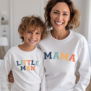 Mama and Little Man Matching Sweatshirts, Mama and Mama's Boy Set, Mommy and Mini Outfits