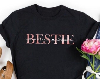 Best Friend Shirts, Personalized gift for best friend, Custom Name BFF Shirts, Best Friend shirts for 3, Bestie Shirts for 3 Gift For Bestie