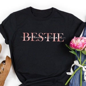Best Friend Shirts, Personalized gift for best friend, Custom Name BFF Shirts, Best Friend shirts for 3, Bestie Shirts for 3 Gift For Bestie