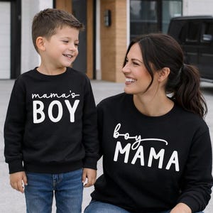 Mama's boy and Boy Mama Sweatshirt, Mama and Me Matching Shirts, Mom and Son Shirt, Mommy and Me Shirt Set, Matching Mommy & Baby Shirts image 2