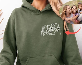 Photo to Line Art Shirt vom Bild, Benutzerdefiniertes Paar Umriss Zeichnung Sweatshirt oder T-Shirt, personalisiertes Minimal Kunst Geschenk
