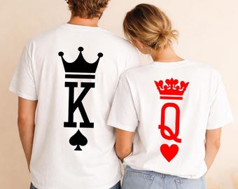 Camisetas King Queen, camisetas King y Queen, camisetas para parejas, camisetas a juego, camisetas navideñas, conjunto King Queen, rey y reina, el mejor regalo