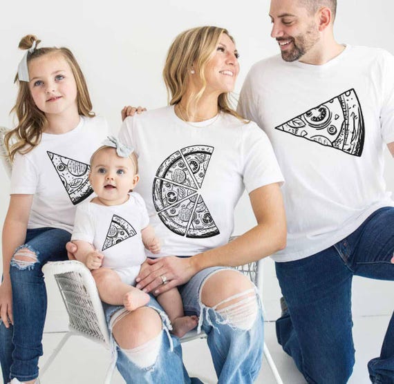 Matching Pizza Family Shirts, Funny Mommy Daddy Kids Tees