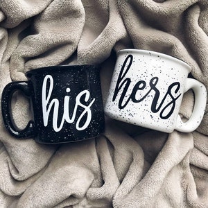 Regalos de Navidad, taza para él y para ella, tazas de señor y señora, taza de fogata, taza de campamento, tazas lindas, regalo de recién casados, tazas de parejas, regalo de boda, mejor regalo