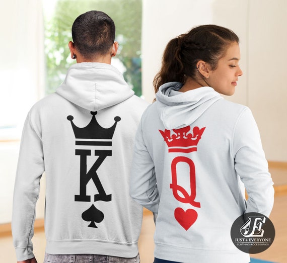King Queen 01 Couple Matching Valentines Love Men Women Unisex Hooded Sweatshirt Hoodie