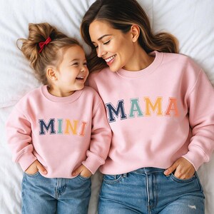 Bijpassende familieshirts, bijpassende outfits voor het gezin, set mama en ik, familie T-shirts, familiekleding, papa en ik, oma-shirt, shirt tante, shirt tante Pink