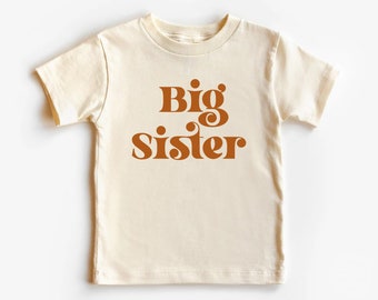 Big Sister Shirt, Big Sis, Cute Vintage Shirt, Retro Big Sister Kids Tee, Siblings Shirt, Big Sister Gift, Pregnancy Announcement, Sisters